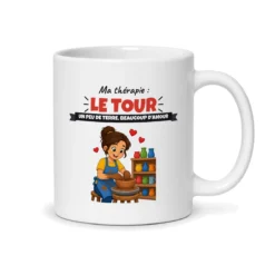 Mug poterie – mug blanc vu du dos