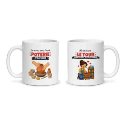 Mug poterie – les deux faces du mug côte à côte