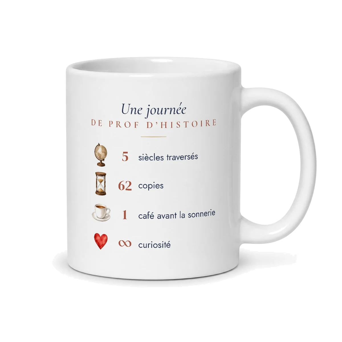 Mug prof d’histoire personnalisé prénom – mug blanc vu du dos