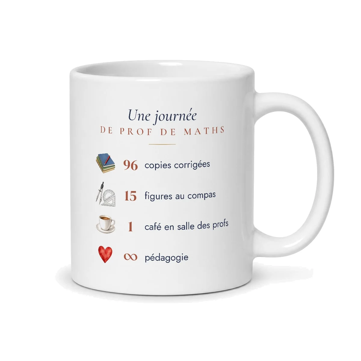 Mug prof de maths personnalisé prénom – mug blanc vu du dos