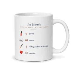 Mug prothésiste ongulaire personnalisé prénom – mug blanc vu du dos
