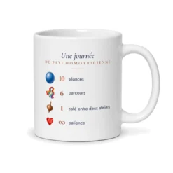 Mug psychomotricienne personnalisé prénom – mug blanc vu du dos