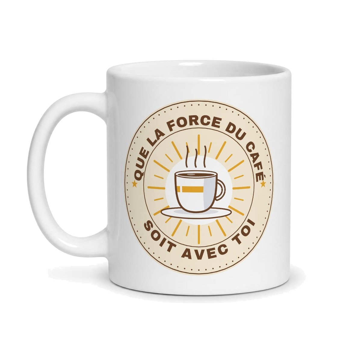 Mug que la force du café soit avec toi, vue de face