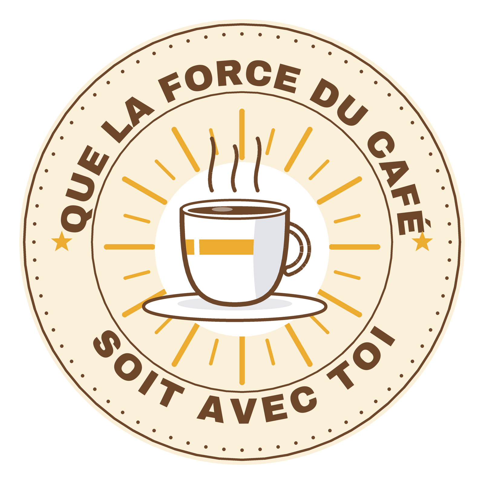 Mug que la force du café soit avec toi, visuel de la face avant