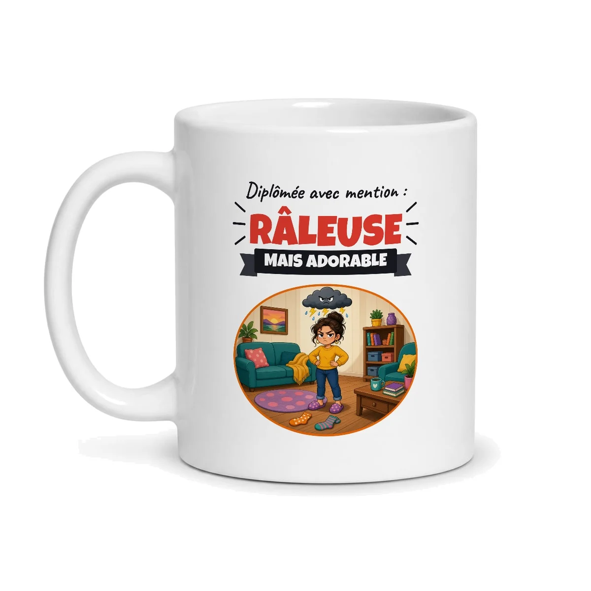 Mug râleuse – mug blanc vu de face