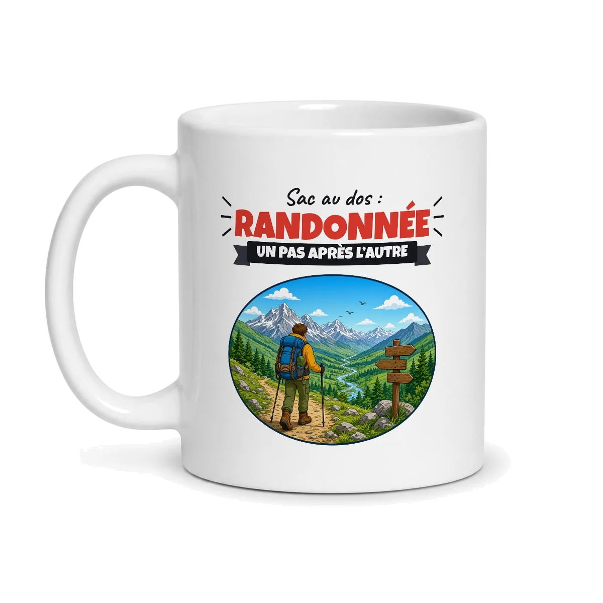 Mug randonnée – mug blanc vu de face