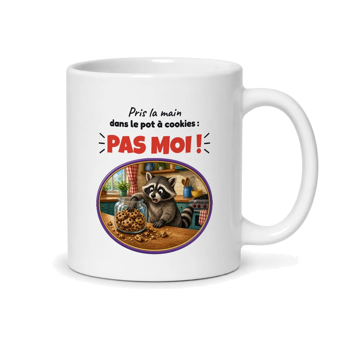Mug raton laveur – mug blanc vu du dos