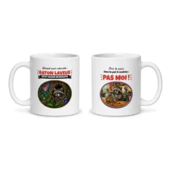 Mug raton laveur – les deux faces du mug côte à côte