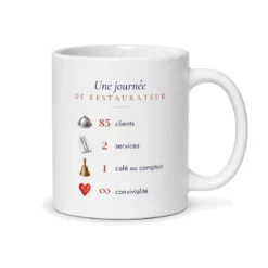 Mug restaurateur personnalisé prénom – mug blanc vu du dos