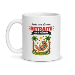 Mug retraite bien méritée – mug blanc vu de face