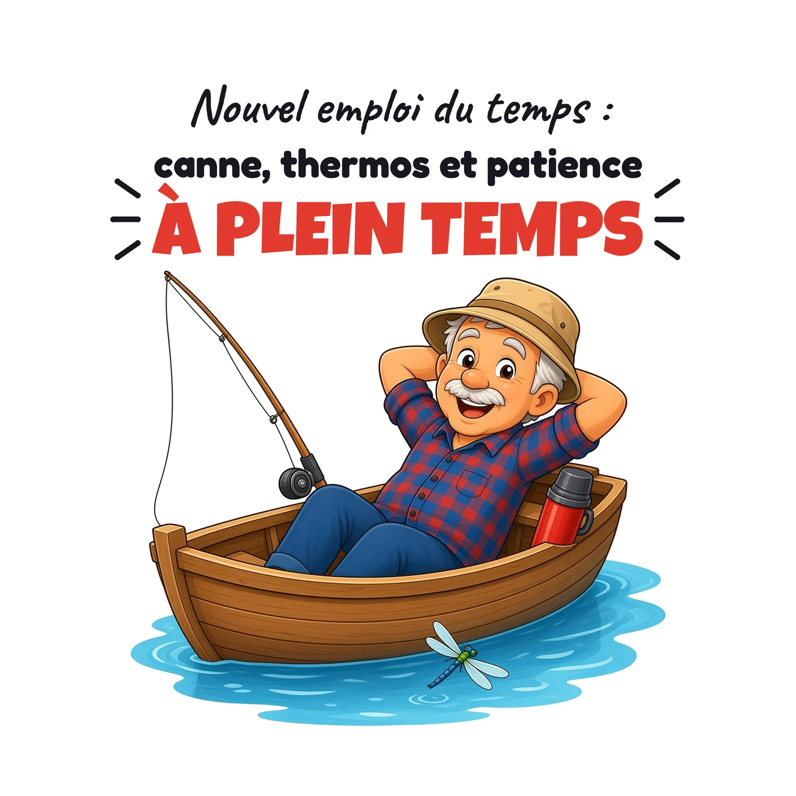 Mug retraite et pêche – visuel imprimé face arrière
