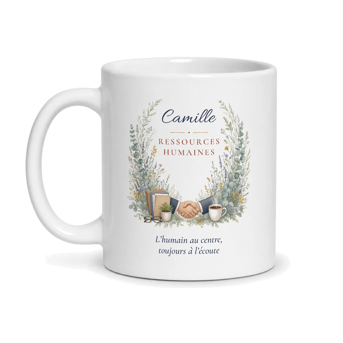 Mug RH personnalisé prénom – mug blanc vu de face