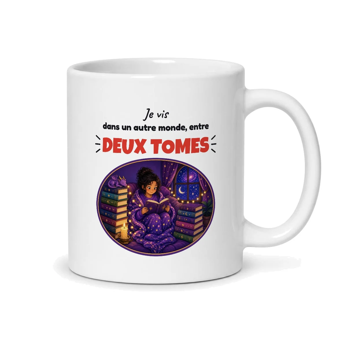 Mug romantasy – mug blanc vu du dos