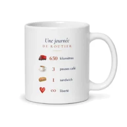 Mug routier personnalisé prénom – mug blanc vu du dos