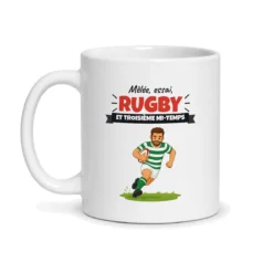 Mug rugby – mug blanc vu de face