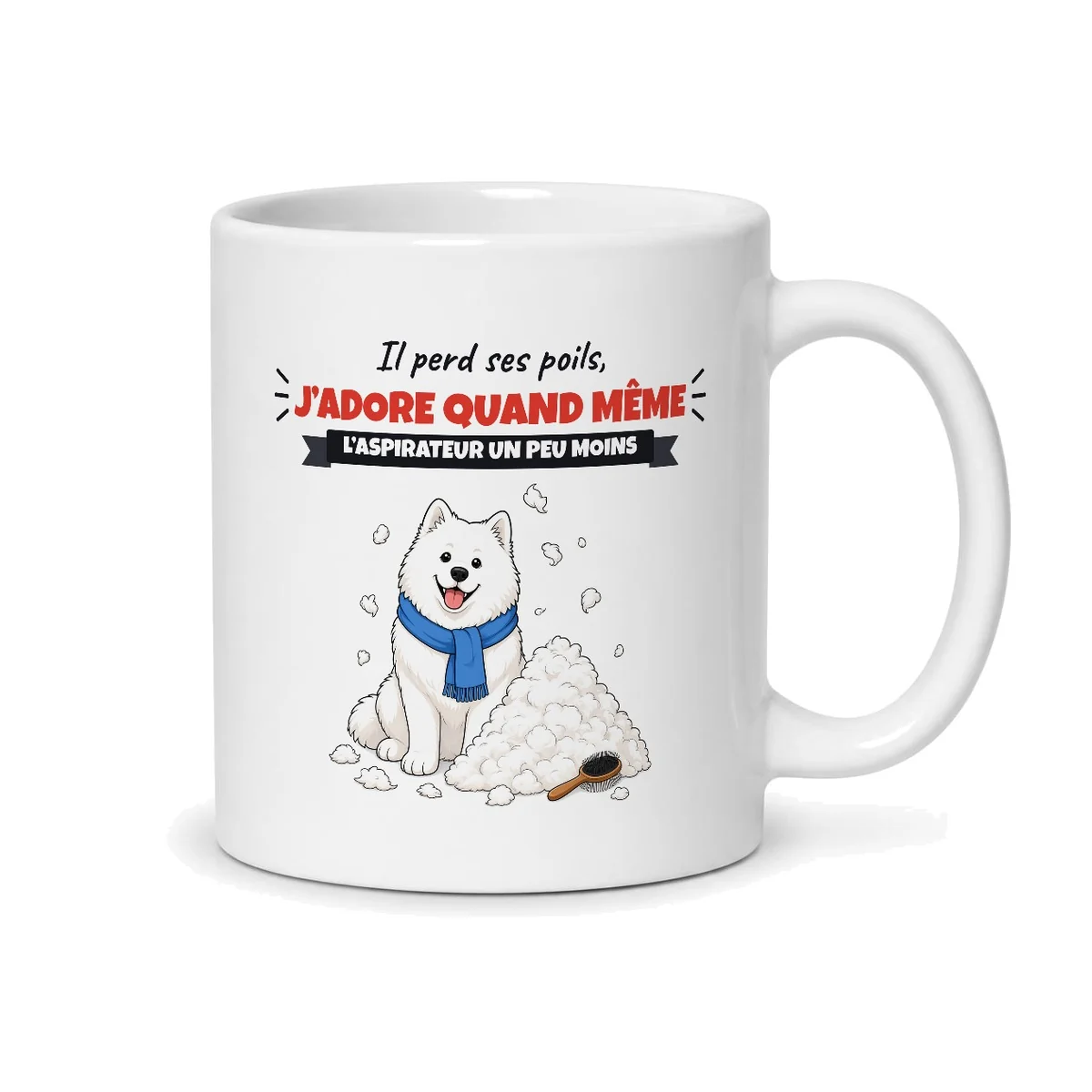 Mug samoyède – mug blanc vu du dos