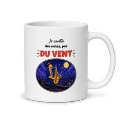 Mug saxophone – mug blanc vu du dos