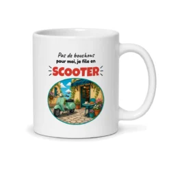 Mug scooter – mug blanc vu du dos