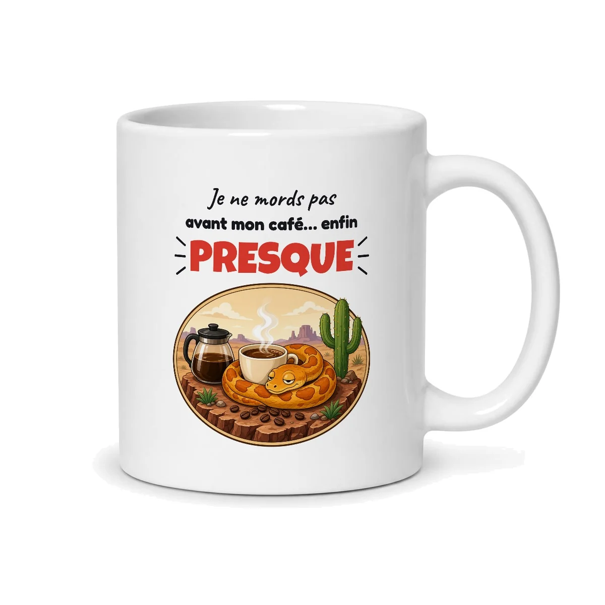 Mug serpent – mug blanc vu du dos