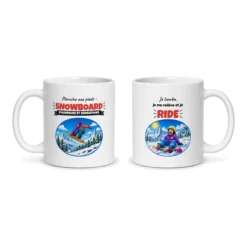 Mug snowboard – les deux faces du mug côte à côte