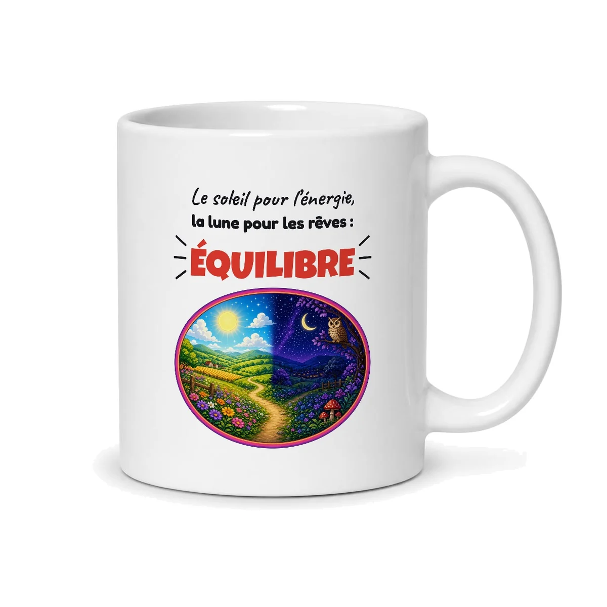 Mug soleil et lune – mug blanc vu du dos