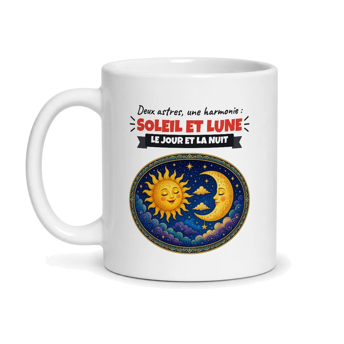 Mug soleil et lune – mug blanc vu de face