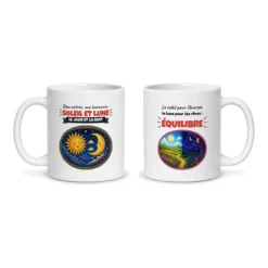 Mug soleil et lune – les deux faces du mug côte à côte