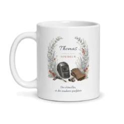 Mug soudeur personnalisé prénom – mug blanc vu de face