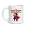 Mug super maman – mug blanc vu de face