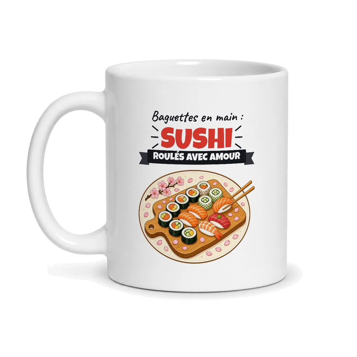 Mug sushi – mug blanc vu de face