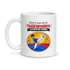 Mug taekwondo – mug blanc vu de face