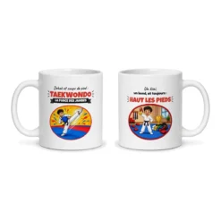 Mug taekwondo – les deux faces du mug côte à côte
