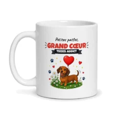 Mug teckel – mug blanc vu de face