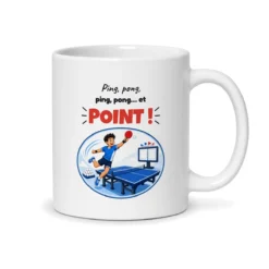 Mug tennis de table – mug blanc vu du dos