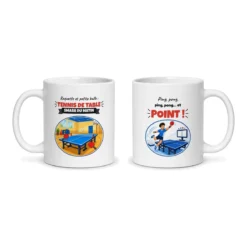 Mug tennis de table – les deux faces du mug côte à côte