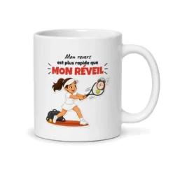 Mug tennis – mug blanc vu du dos
