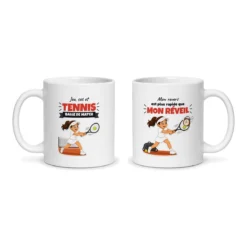 Mug tennis – les deux faces du mug côte à côte