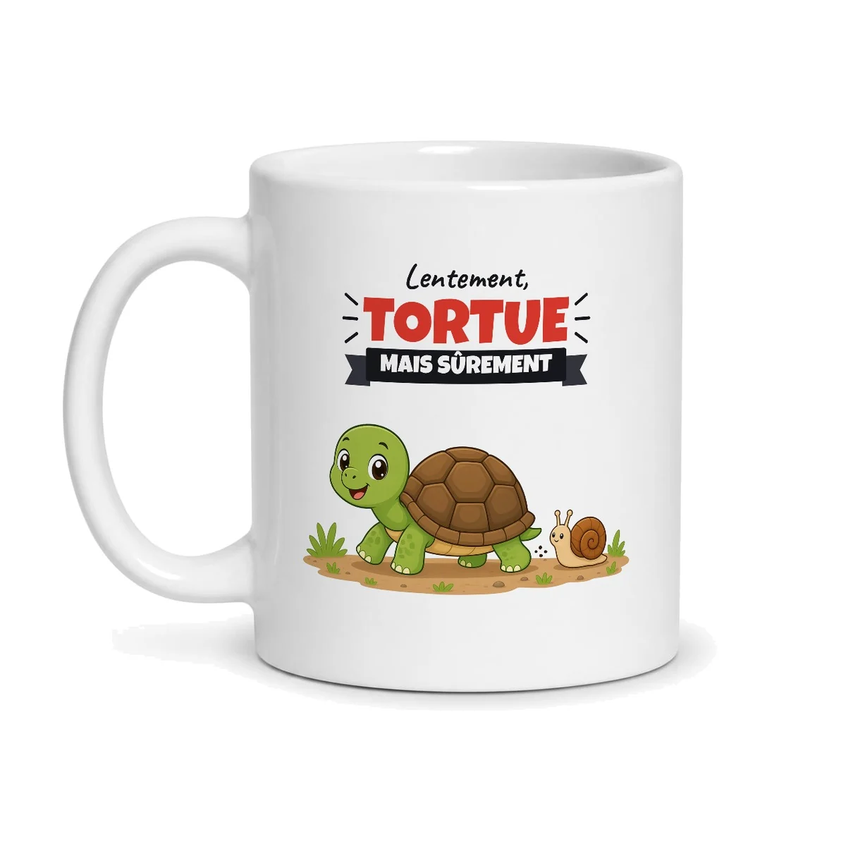 Mug tortue – mug blanc vu de face