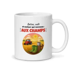 Mug tracteur – mug blanc vu du dos