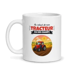 Mug tracteur – mug blanc vu de face