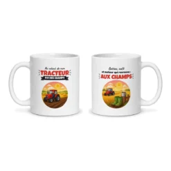 Mug tracteur – les deux faces du mug côte à côte