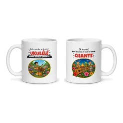 Mug ukulélé – les deux faces du mug côte à côte