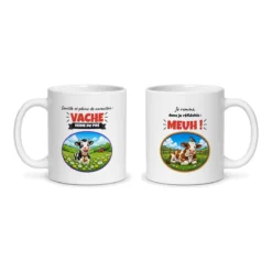Mug vache – les deux faces du mug côte à côte