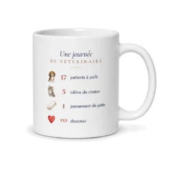 Mug vétérinaire personnalisé prénom – mug blanc vu du dos
