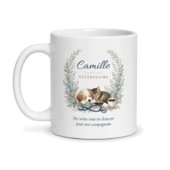 Mug vétérinaire personnalisé prénom – mug blanc vu de face