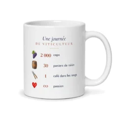 Mug viticulteur personnalisé prénom – mug blanc vu du dos