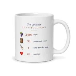 Mug viticultrice personnalisé prénom – mug blanc vu du dos