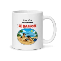 Mug volley – mug blanc vu du dos