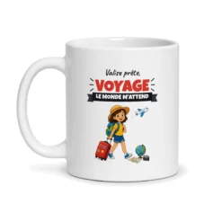 Mug voyage – mug blanc vu de face