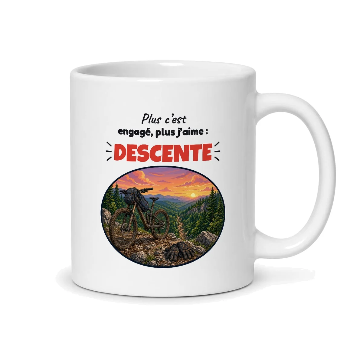Mug VTT – mug blanc vu du dos